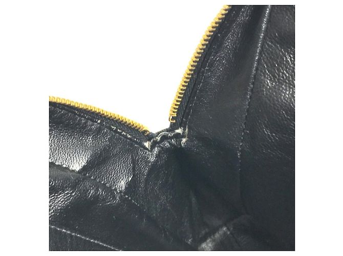 Sac à main cabas Chanel Vintage CC Coco Mark Logo Noir Blanc - vue 14