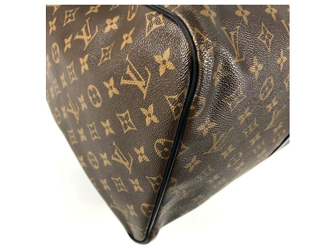 mala Louis Vuitton Monogram Waterproof Keepall Bandoulière 55 Marrom Preto - vista 7