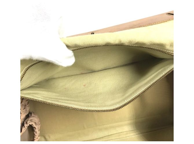 Hermès Borsa da toilette Hermes in pelle e tela beige Marrone - vista 11