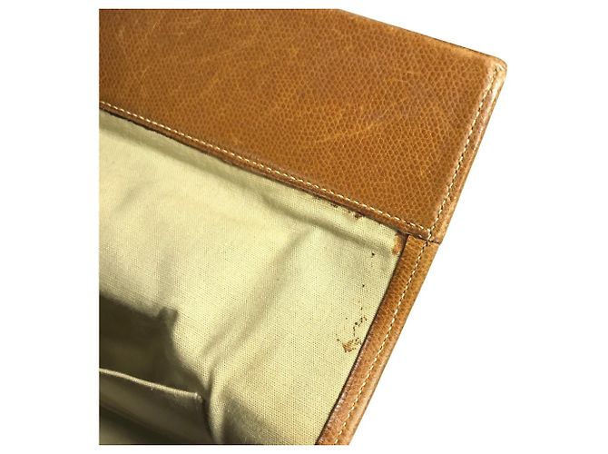 Hermès Borsa da toilette Hermes in pelle e tela beige Marrone - vista 15