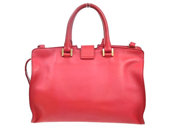 Autre Marque Saint Laurent Classic Y Cabas Leather Small Rouge - vue 2