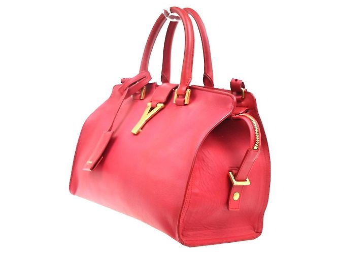 Autre Marque Saint Laurent Classic Y Cabas Leather Small Rouge - vue 3