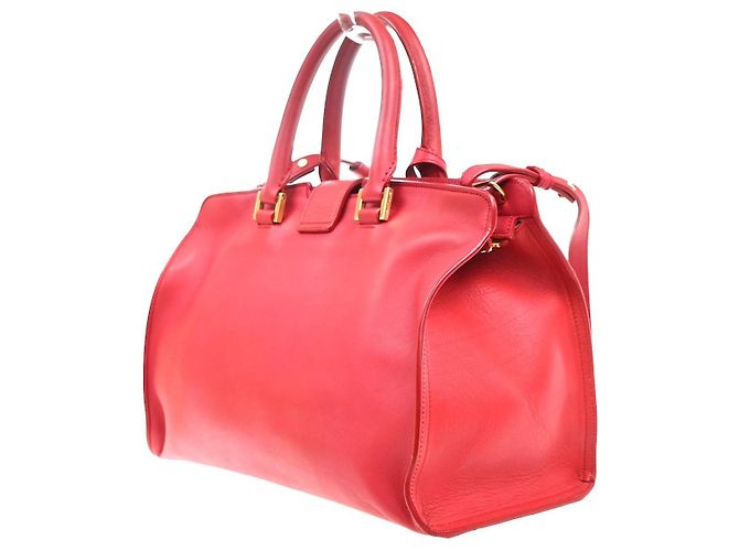 Autre Marque Saint Laurent Classic Y Cabas Leather Small Rouge - vue 4