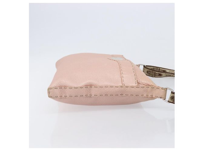 Fendi Vintage Selleria Zip Messenger Leather Large Rosa - vista 3