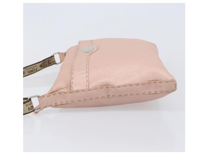 Fendi Vintage Selleria Zip Messenger Leather Large Rosa - vista 4