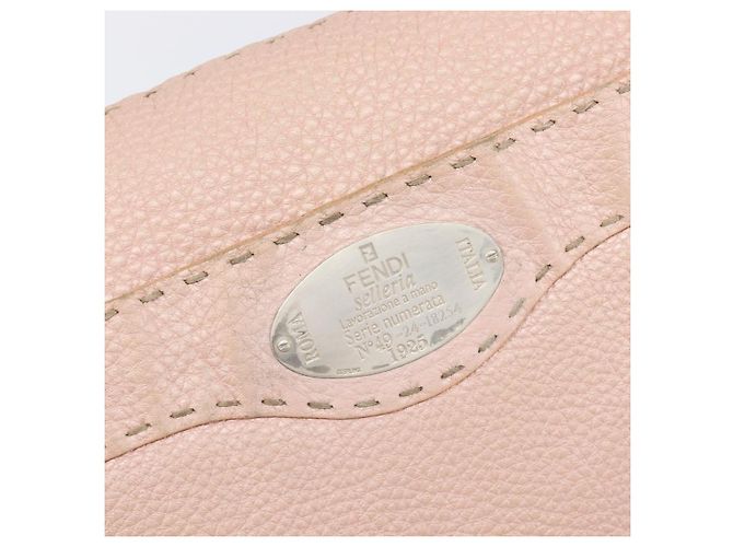 Fendi Vintage Selleria Zip Messenger Leather Large Rosa - vista 7