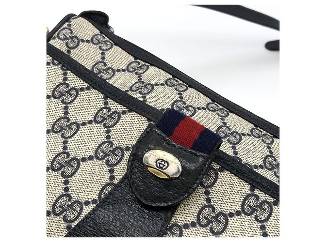 Gucci Old Gucci 14 02 032 Schultertasche Marineblau - Ansicht 2