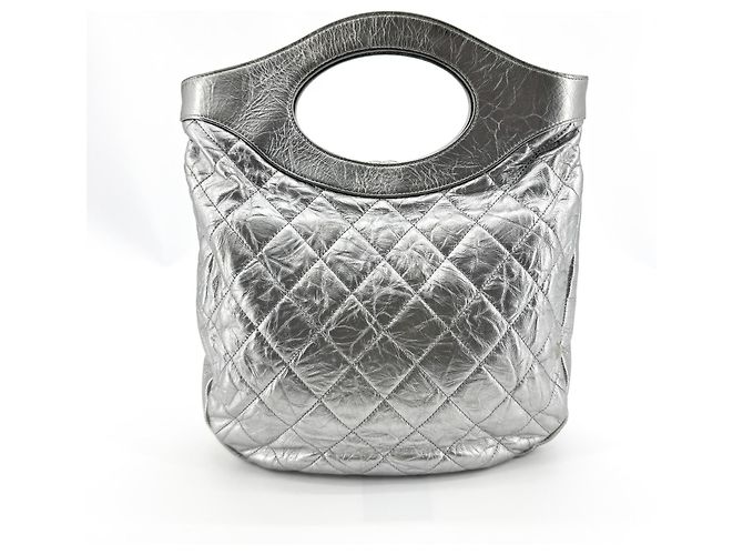 Chanel 31 Shopping gestepptes Kalbsleder Small Silber - Ansicht 2