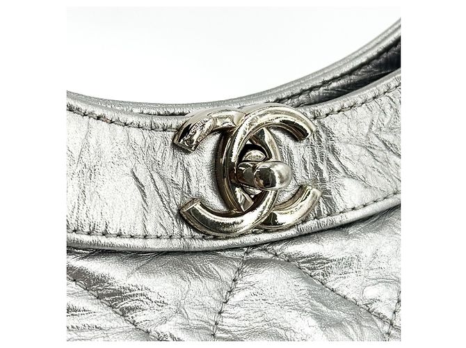 Chanel 31 Shopping gestepptes Kalbsleder Small Silber - Ansicht 7
