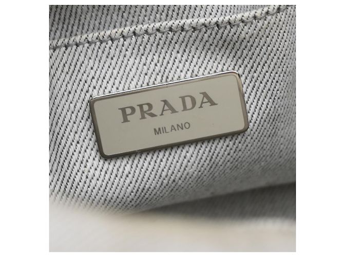 Prada Canapa Convertible adornado con cristales en lona Medium Castaño - vista 6
