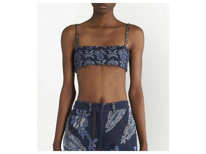 Top in jacquard Etro blu navy - vista 7