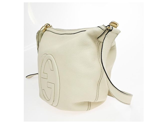 Gucci Soho Messenger Leather Medium Bianco - vista 3