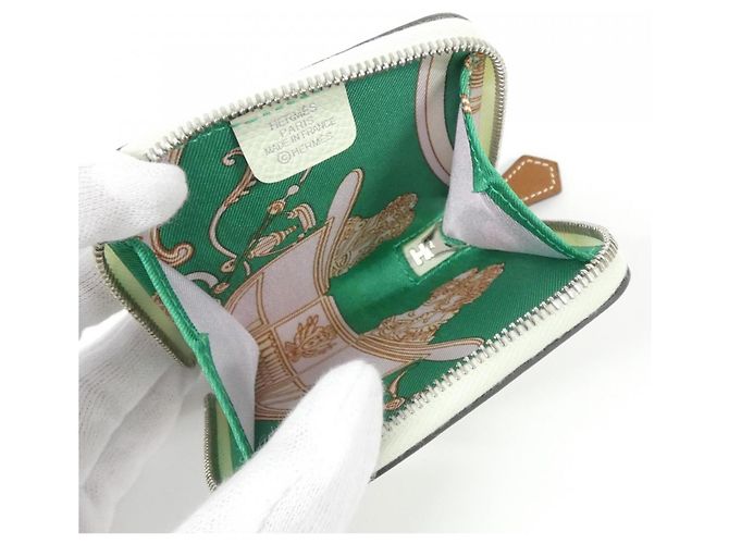 Hermès Monedero de seda Hermes EX-LIBRIS Verde - vista 3