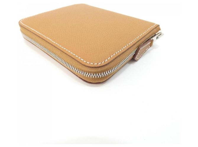 Silk In Hermès Carteira compacta Hermes EN LIBERTE em seda Marrom Azul Dourado - vista 2