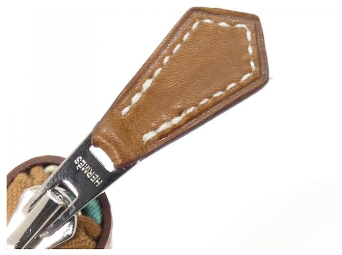 Silk In Hermès Carteira compacta Hermes EN LIBERTE em seda Marrom Azul Dourado - vista 3