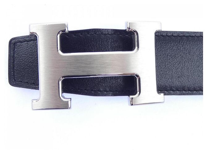 Hermès Cinturón reversible Hermes H 32mm Negro Azul marino - vista 2