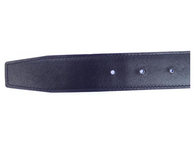 Hermès Cinturón reversible Hermes H 32mm Negro Azul marino - vista 4