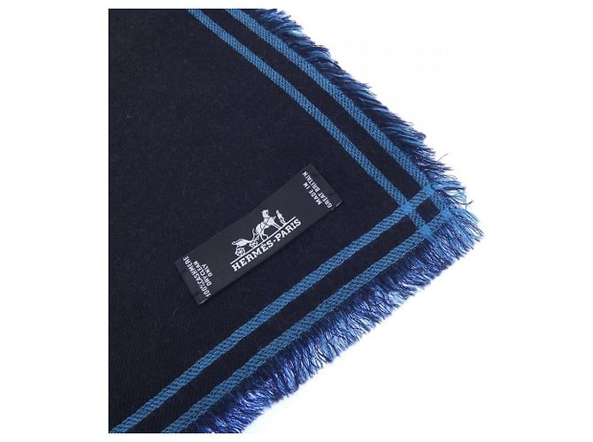 Hermès Hermes Cashmere Shawl Black Blue - view 2