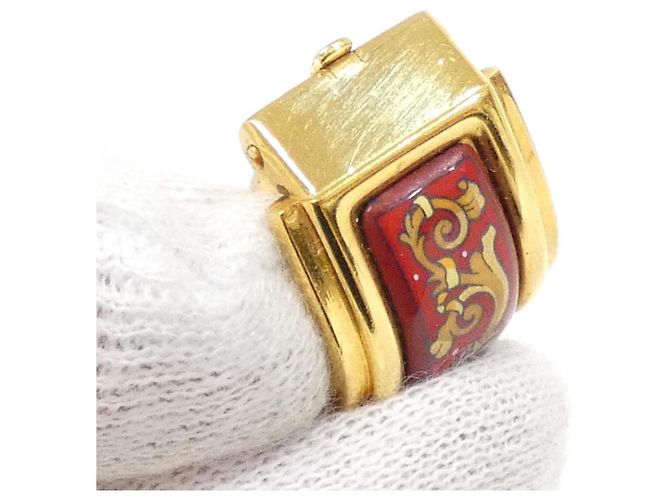 Hermès Brincos de pressão Hermes em ouro e vermelho Dourado - vista 3