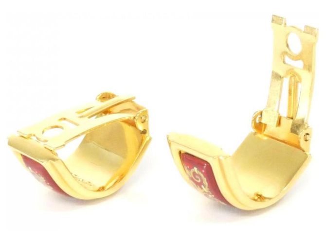Hermès Brincos de pressão Hermes em ouro e vermelho Dourado - vista 5