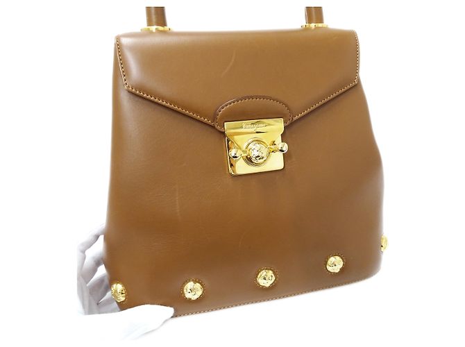 Borsa a mano in pelle marrone Salvatore Ferragamo - vista 8