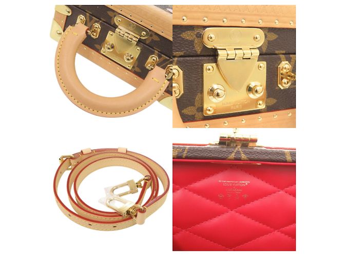 Bolso de mano Louis Vuitton x Takashi Murakami Mini Square Trunk Castaño - vista 10