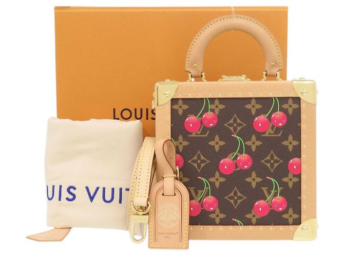 Bolso de mano Louis Vuitton x Takashi Murakami Mini Square Trunk Castaño - vista 2