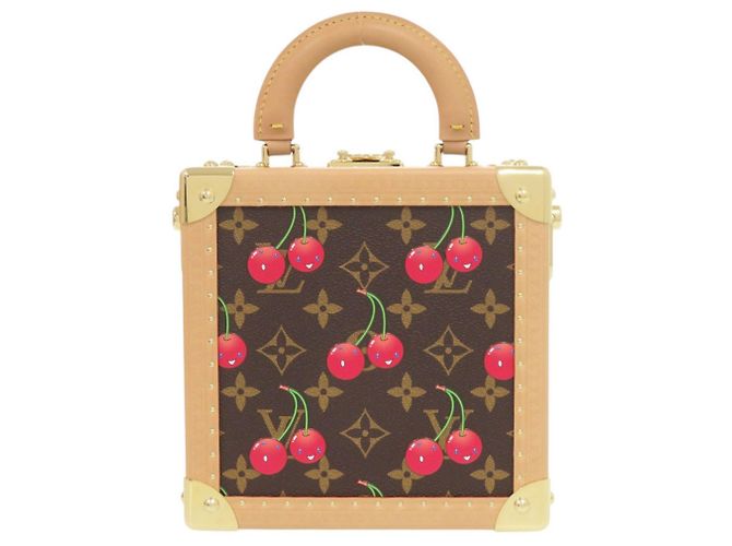 Bolso de mano Louis Vuitton x Takashi Murakami Mini Square Trunk Castaño - vista 3