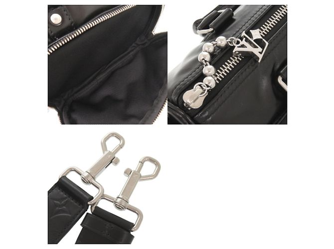 Sac à main Louis Vuitton Keepall Cargo Bandoulière 25 Noir - vue 10
