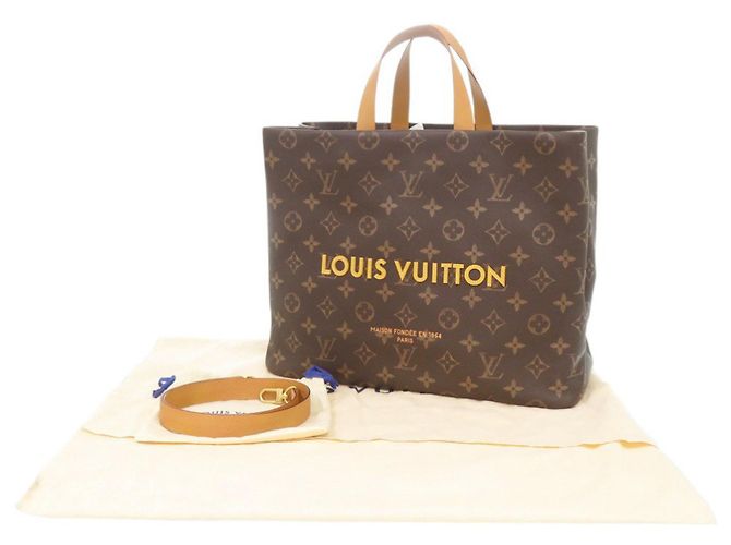 Saco Tote Louis Vuitton em couro Monogram castanho Marrom - vista 2