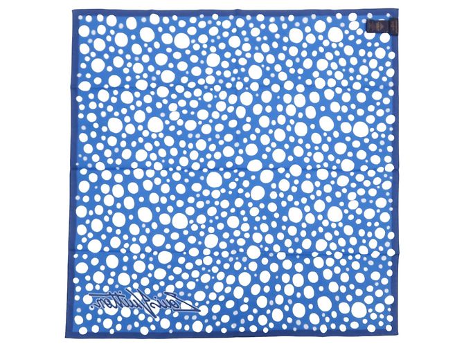 Lenço de Seda Louis Vuitton x Yayoi Kusama Infinity Dot Branco Azul Azul marinho - vista 2