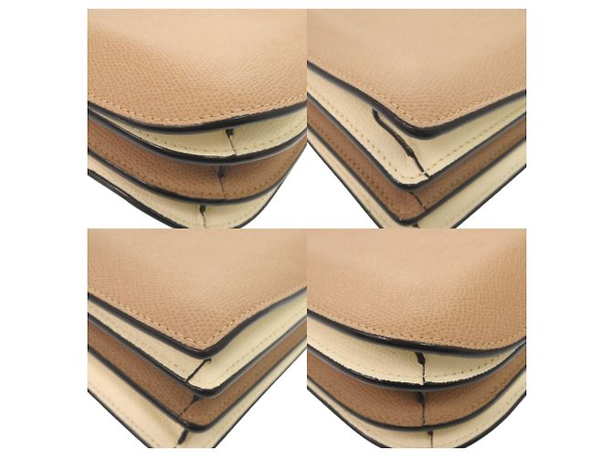 Valextra Bicolor Leder Tote Bag Beige Roh - Ansicht 5