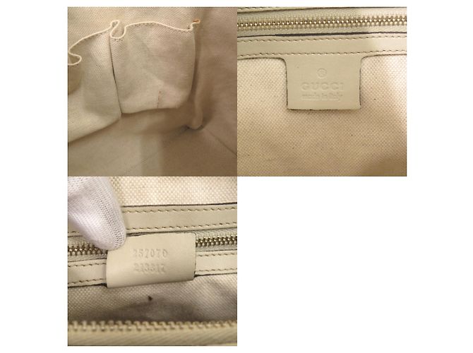 Borsa a spalla singola Gucci in pelle avorio Crudo - vista 10