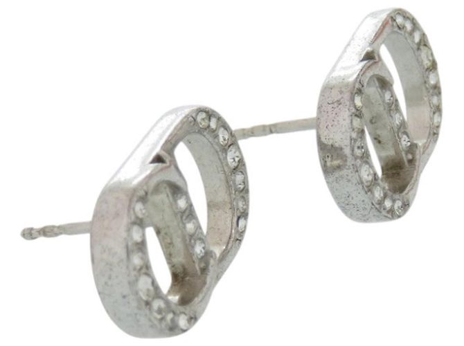 Pendientes Christian Dior CD Logo con strass Plata - vista 5