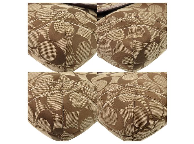 Bolsa Coach Signature One-Shoulder Bag Marrom Bege - vista 5