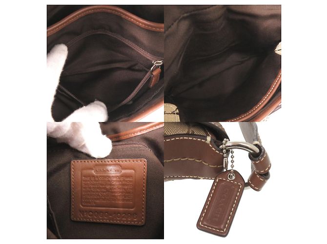 Bolsa Coach Signature One-Shoulder Bag Marrom Bege - vista 8