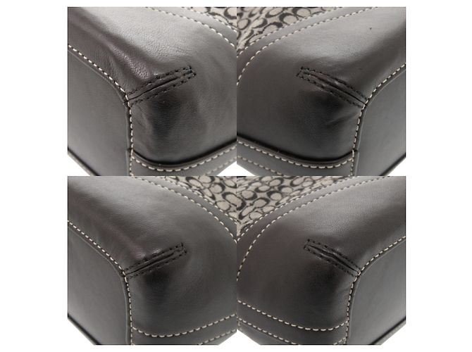 Bolsa de Ombro Mini Signature Coach Marrom Preto - vista 4