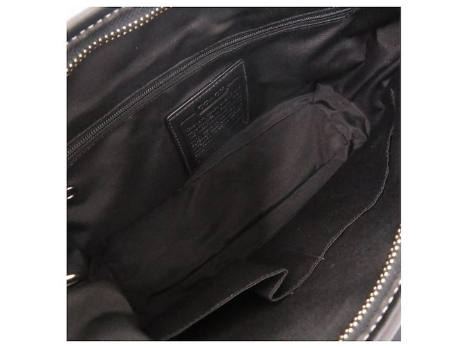 Bolsa de Ombro Mini Signature Coach Marrom Preto - vista 6