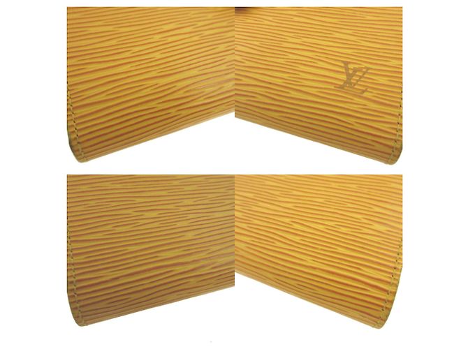 Portafoglio lungo bi-fold in pelle Epi Louis Vuitton Giallo - vista 6
