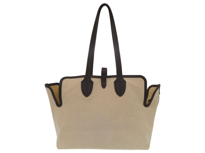 Burberry Soft Canvas Logo Horseferry Tote Bag Schwarz Beige - Ansicht 3