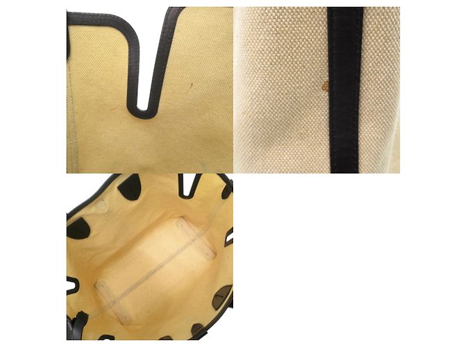 Burberry Soft Canvas Logo Horseferry Tote Bag Schwarz Beige - Ansicht 7