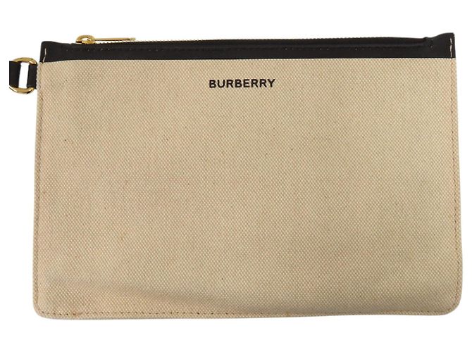 Burberry Soft Canvas Logo Horseferry Tote Bag Schwarz Beige - Ansicht 8