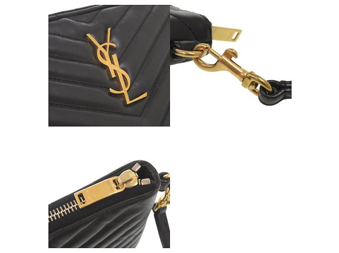 Borsa a pochette in pelle nera Yves Saint Laurent Nero - vista 10