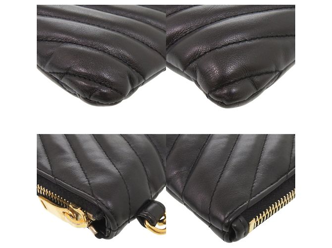 Borsa a pochette in pelle nera Yves Saint Laurent Nero - vista 4