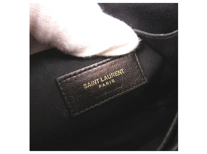 Borsa a pochette in pelle nera Yves Saint Laurent Nero - vista 6