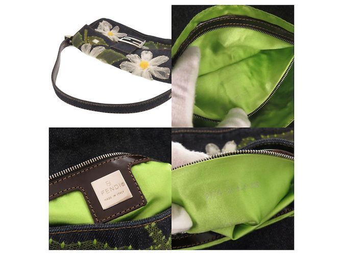 Fendi Flower Mamma Bucket Schultertasche Marineblau - Ansicht 6