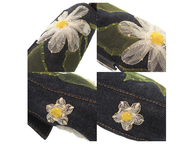 Fendi Flower Mamma Bucket Schultertasche Marineblau - Ansicht 9