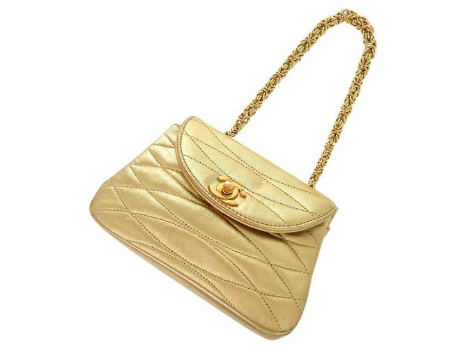 Chanel Coco Mark Lammleder Kettentasche mit goldfarbenen Hardware Golden - Ansicht 5