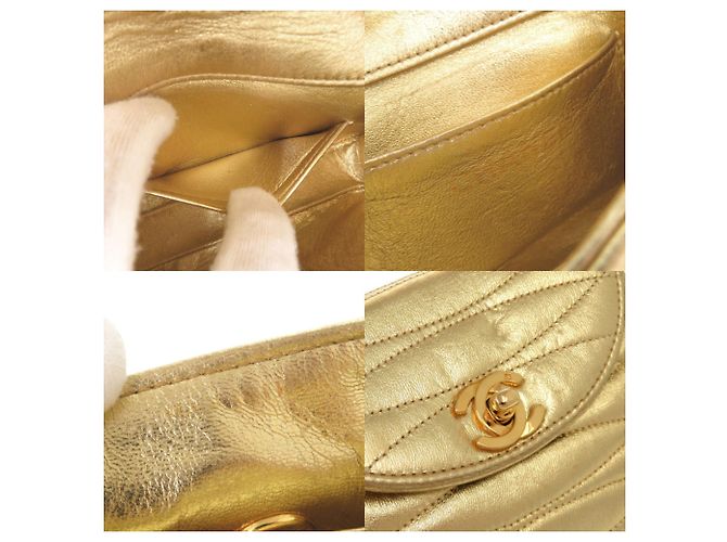 Chanel Coco Mark Lammleder Kettentasche mit goldfarbenen Hardware Golden - Ansicht 7
