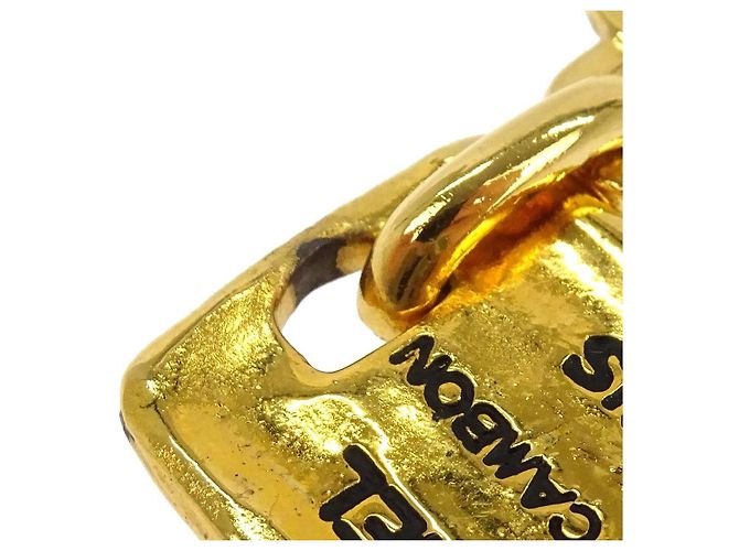 Pendente Chanel CC Plate Logo in metallo con cristalli D'oro - vista 3